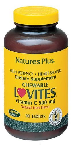 NaturesPlus C-vitamin-Lovites-till&auml;gg 500 mg - 90 tuggbara tabletter