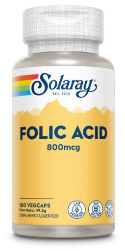 Solaray Folsyra 800 mcg 100 vegetabiliska kapslar