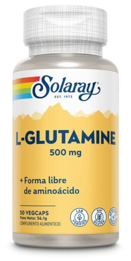 Solaray L-glutamin 500 mg 50 vegetabiliska kapslar
