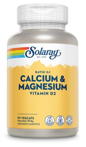 Solaray Kalcium och magnesium 90 vegetabiliska kapslar
