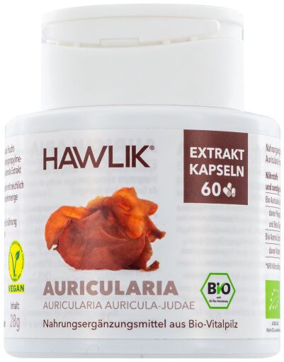 Hawlik Auricularia (Auricularia polytricha) 60 kapslar