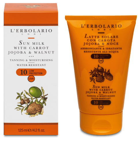 L'Erbolario Solmj&ouml;lk med jojoba, morot och valn&ouml;t SPF 10 125 ml