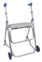 Rollator i aluminium, hjul, sits