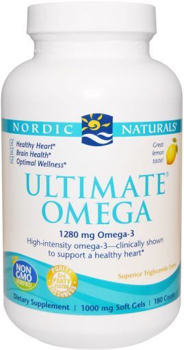 Ultimate Omega 1280 mg Lemon 180 Softgels