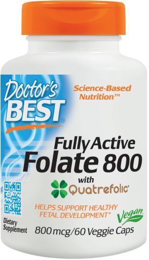 Fullt aktivt folat 800 med Quatrefolic 800 mcg 60 vegetabiliska kapslar