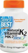 Naturligt vitamin K2 MK7 med menaQ7 45 mcg 60 vcaps