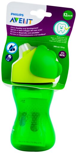 Glas&ouml;gon med gr&ouml;nt sugr&ouml;r 300 ml