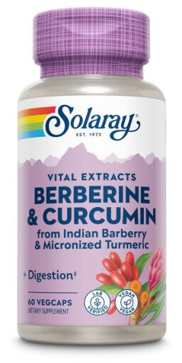 Solaray Berberin och curcumin 600 mg 60 vegetabiliska kapslar