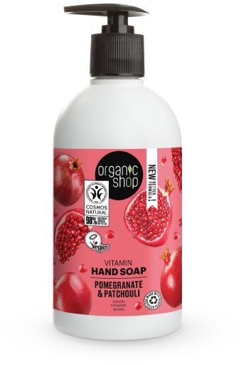 Organic Shop Granat&auml;pple och Patchouli Vitamin Handtv&aring;l 500 ml