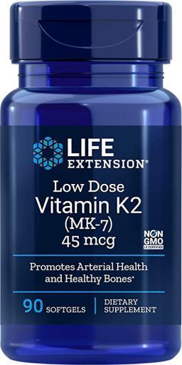 Vitamin K2 MK-7 L&aring;g Dos 45 mcg 90 P&auml;rlor