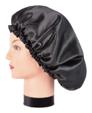 Svart Satin Anti Frizz Cap