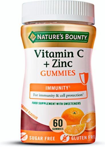 Nature's Bounty Vitamin C+Zink gummies 60 kapslar