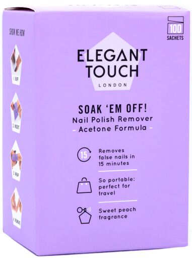 Blötlägg dem av påsar False Nail Remover 100 enheter