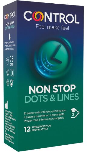 Control Non Spot Condoms, Dots and Rebs, 12 enheter