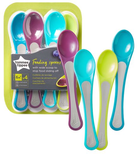 Set med 6 Easigrip självmatande skedar 6 m Mix