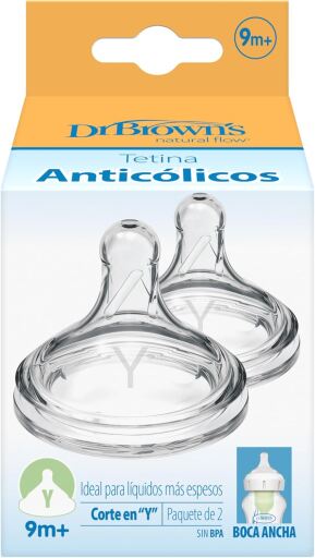 Dr. Brown's Tillval Preemie Flow Silikonspennar Wide Mouth Y 9M+ 2 enheter