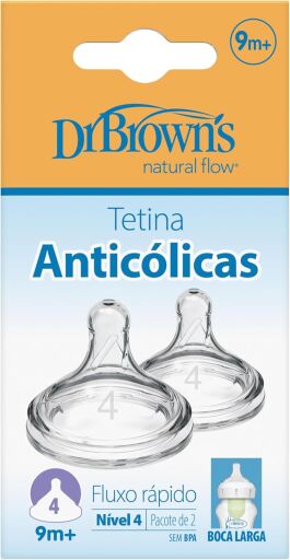 Dr. Brown's Tillval Preemie Flow Silikonspenar med bred mun 4 9M+ 2 enheter