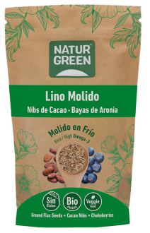 Naturgreen Aronia Ekologisk Kakaonibs Linfr&ouml;n 225 gr
