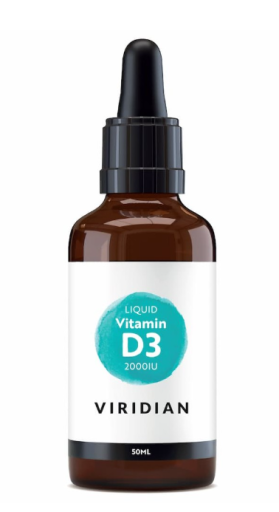 Viridian Vegansk flytande vitamin D3 2000 IE 50 ml