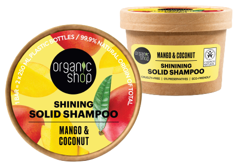 Organic Shop Mango och Coconut Shine Solid Schampo 60 gr