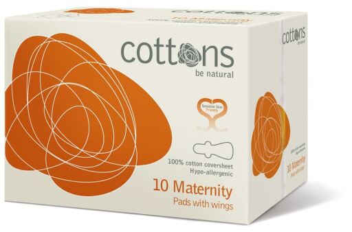 Cottons Organic Gravidkompress C/Wings 100 % bomull 10 enheter