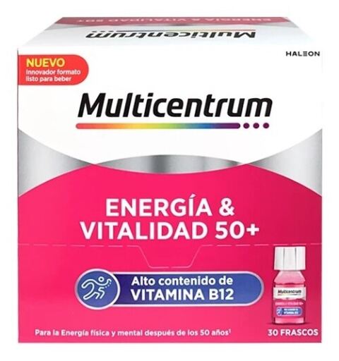 Multicentrum Energi & vitalitet 50+ 7 ml x 30 hallonflaskor