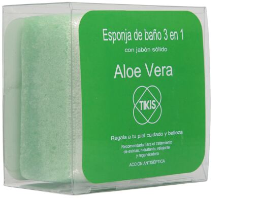 Tikis Fyrkantig svamp med Aloe Vera Tv&aring;l 100 gr