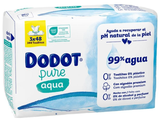 Dodot Aqua Pure Total Care 99% Vattenv&aring;tservetter 144 enheter