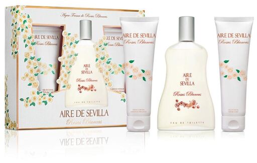Vita rosor fodral 3 delar