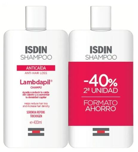 Isdin Lambdapil Anti-H&aring;ravfall Schampo Pack 2 X 400 ml