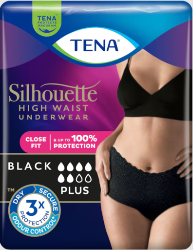 Tena Silhouette Preto High Waist Storlek M 9 enheter