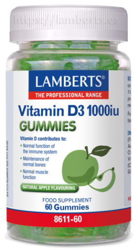 Vitamin D3 1000 IE 60 gummibägare