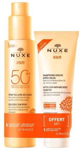 Nuxe Solspray Solskyddsfaktor 50 150 ml + After Sun-schampo 100 ml
