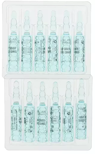 Salerm Gr&aring; lockflaskor 12 x 5 ml