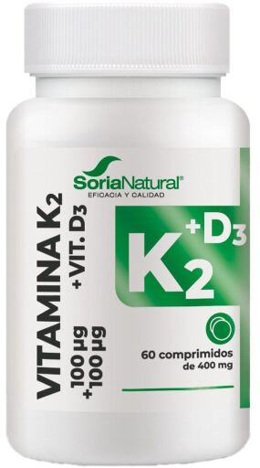 Soria Natural Vitamin D3+K2 60 tabletter med f&ouml;rdr&ouml;jd fris&auml;ttning