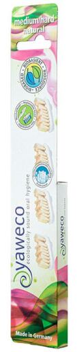Yaweco Nature Hard Medium tandborste reservdelar, 4 enheter