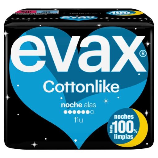 Evax Super Night Wings H&ouml;g bomullsliknande kompress 11 enheter