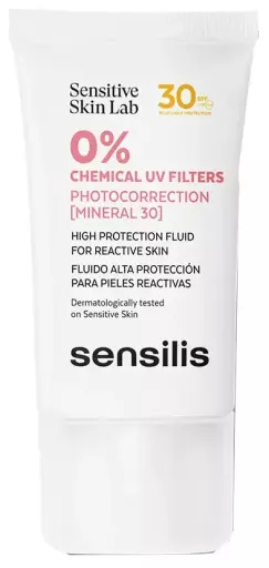 Sensilis Fotokorrigeringsv&auml;tska Mineral 30 f&ouml;r reaktiv hud SPF30 40 ml