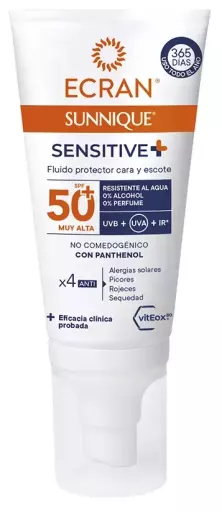 Sunnique Sensitive Ansiktskr&auml;m SPF 50+ 50 ml