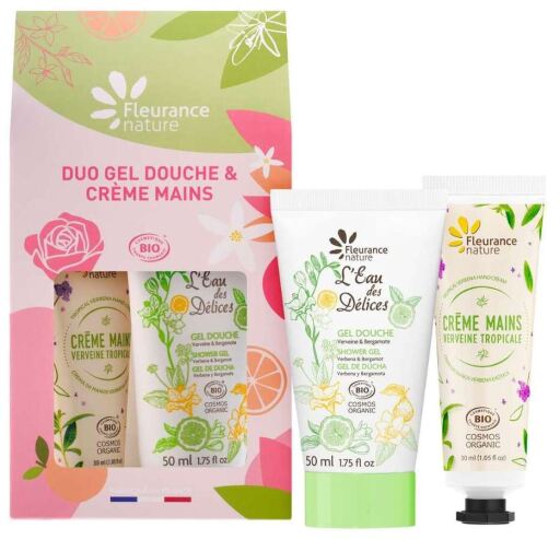 Fleurance Nature Duo Gel Douche et Cr&egrave;me Mains Verveine 2 delar