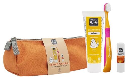 NaturaBIO Cosmetics Orange munhygienset f&ouml;r barn, 4 delar