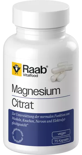 Raab Vitalfood Magnesiumcitrat 840 mg 75 vegetabiliska kapslar