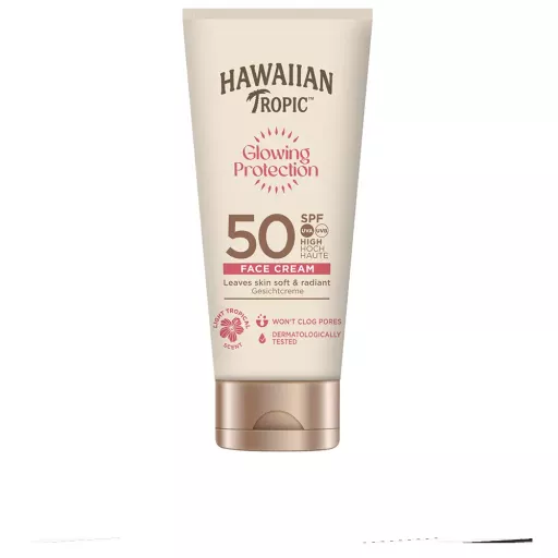 Hawaiian Tropic Gl&ouml;dande skyddande ansiktskr&auml;m SPF50 50 ml