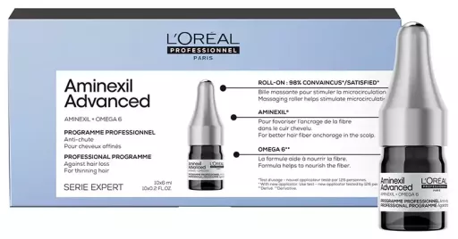 Aminexil Advanced-ampuller med dermatologiska aktiva ingredienser 10 x 6 ml