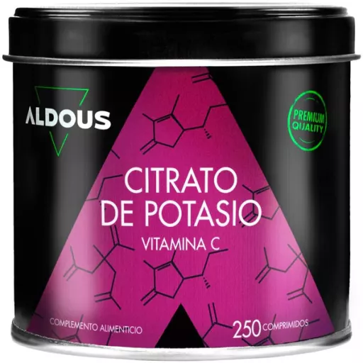 Aldous Bio Kaliumcitrat 3705 mg med 80 mg C-vitamin 250 tabletter