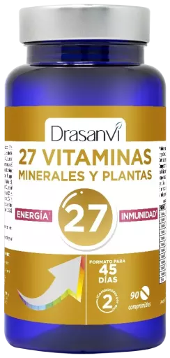 Drasanvi 27 vitaminer + mineraler energi och immunitet 90 kapslar